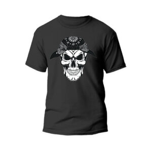 black round neck tshirt badana skull